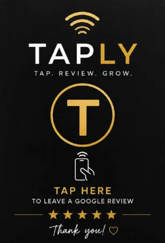 Front of the Taply NFC Google Review Card